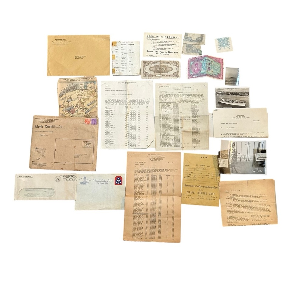 Korean War U.S. Army Archive Named lot Photos Money Orders 1950s